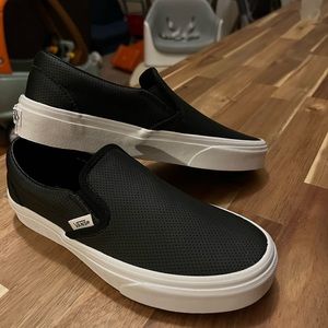 Vans leather slip on shoes- New and never worn!
